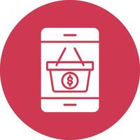 móvil compras glifo multi circulo icono vector