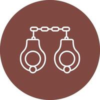 Handcuffs Line Multi Circle Icon vector