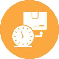 On Time Deliveries Glyph Multi Circle Icon vector