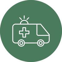 Ambulance Line Multi Circle Icon vector