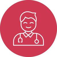 Male Doctor Line Multi Circle Icon vector