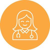 Female Doctor Line Multi Circle Icon vector