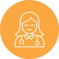 Female Doctor Line Multi Circle Icon vector