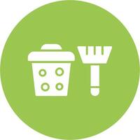 Cleaning Equipment Glyph Multi Circle Icon vector