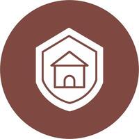 Home Protection Glyph Multi Circle Icon vector