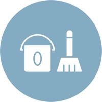 Cleaning Glyph Multi Circle Icon vector