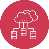 repartido base de datos línea multi circulo icono vector