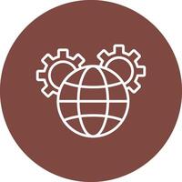 Global Management Line Multi Circle Icon vector