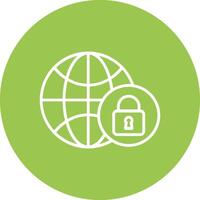 Global Security Line Multi Circle Icon vector