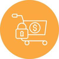 Secure OnLine Multi Circle Shopping Line Multi Circle Icon vector