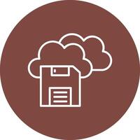 Save To Cloud Line Multi Circle Icon vector