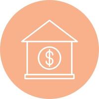 Mortgage Loan Line Multi Circle Icon vector