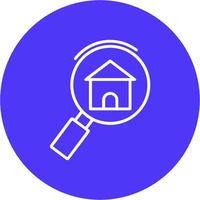 buscar hogar línea multi circulo icono vector