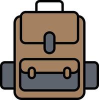 icono lleno de línea de mochila vector