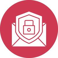 Email Protection Glyph Multi Circle Icon vector