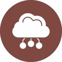 Digital Cloud Glyph Multi Circle Icon vector