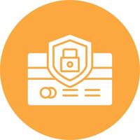 Credit Card Security Glyph Multi Circle Icon vector