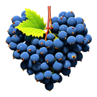 Oregon grape berries deep blue small and round tightly packed in a perfect heart outline png