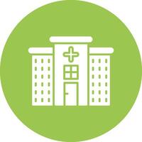 Hospital Glyph Multi Circle Icon vector