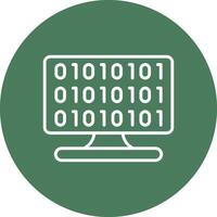 Binary Code Line Multi Circle Icon vector