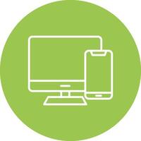 Responsive Devices Line Multi Circle Icon vector