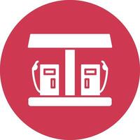 Gas Station Glyph Multi Circle Icon vector
