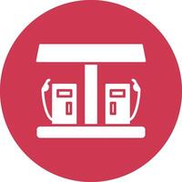 Gas Station Glyph Multi Circle Icon vector