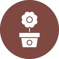 Flower Pot Glyph Multi Circle Icon vector