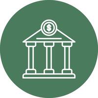 Bank Line Multi Circle Icon vector