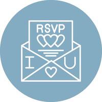 rsvp línea multi circulo icono vector