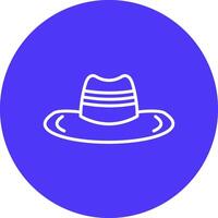 Cowboy Hat Line Multi Circle Icon vector