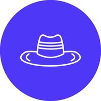 vaquero sombrero línea multi circulo icono vector