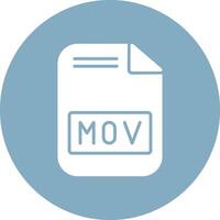 Mov File Glyph Multi Circle Icon vector