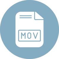 Mov File Glyph Multi Circle Icon vector