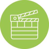 Clapperboard Line Multi Circle Icon vector