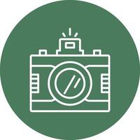 dslr cámara línea multi circulo icono vector