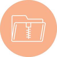 Zip Folder Line Multi Circle Icon vector