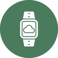 Cloud Connection Glyph Multi Circle Icon vector