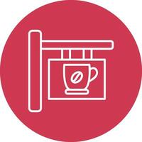 café señalización línea multi circulo icono vector