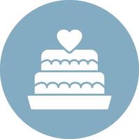 Wedding Cake Glyph Multi Circle Icon vector