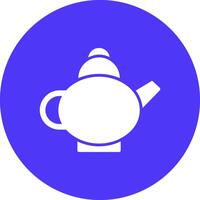 Tea Pot Glyph Multi Circle Icon vector