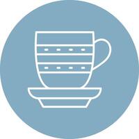 Tea Cup Line Multi Circle Icon vector