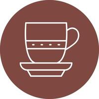 Tea Cup Line Multi Circle Icon vector
