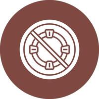 Prohibited Sign Glyph Multi Circle Icon vector