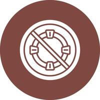 Prohibited Sign Glyph Multi Circle Icon vector