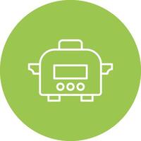 Slow Cooker Line Multi Circle Icon vector