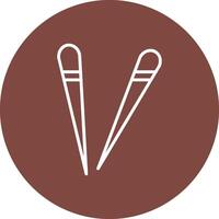 Chopsticks Line Multi Circle Icon vector