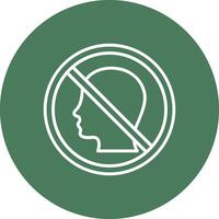 Prohibited Sign Line Multi Circle Icon vector