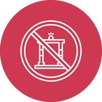 Prohibited Sign Line Multi Circle Icon vector