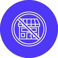 Prohibited Sign Line Multi Circle Icon vector